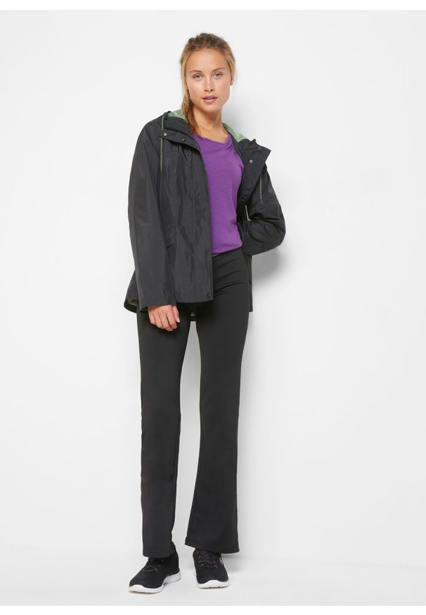 bonprix - Legginsy sportowe termoaktywne, z poszerzanymi nogawkami. Kolor: czarny. Styl: sportowy