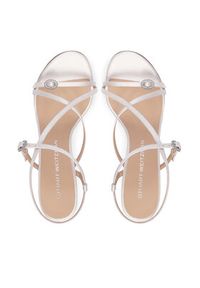 Stuart Weitzman Sandały Kensington Strappy Sandal 85 SN109 Kremowy. Kolor: kremowy. Materiał: materiał #3