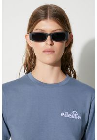 Ellesse t-shirt bawełniany kolor niebieski SGM14626-WHITE. Kolor: niebieski. Materiał: bawełna. Wzór: aplikacja #5