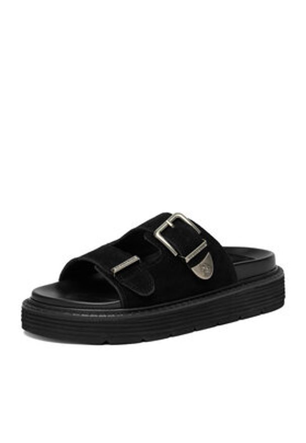 U.S. Polo Assn. Klapki EO-TANIA001W/6S1 Czarny. Kolor: czarny. Materiał: skóra, zamsz