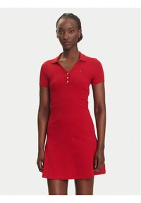 Tommy Jeans Sukienka codzienna DW0DW21172 Czerwony Regular Fit. Okazja: na co dzień. Kolor: czerwony. Materiał: bawełna. Typ sukienki: proste. Styl: casual #1