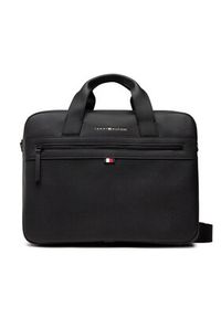 TOMMY HILFIGER - Tommy Hilfiger Torba na laptopa Essential Pu Computer Bag AM0AM09507 Czarny. Kolor: czarny. Materiał: skóra #6
