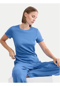Triumph Koszulka piżamowa Mix & Match 10227214 Niebieski Regular Fit. Kolor: niebieski. Materiał: bawełna #4