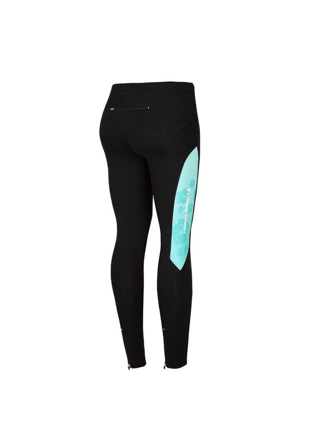 Legginsy do biegania damskie EXTREME HOBBY FLOWERS. Kolor: zielony. Materiał: poliester, elastan. Sezon: jesień, wiosna. Sport: kolarstwo