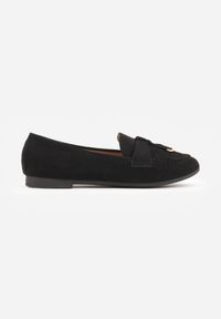 Renee - Czarne Mokasyny Ozdobione Metalowymi Aplikacjami Eunilla. Okazja: na co dzień. Kolor: czarny. Materiał: jeans. Wzór: aplikacja. Styl: elegancki, klasyczny, casual #3
