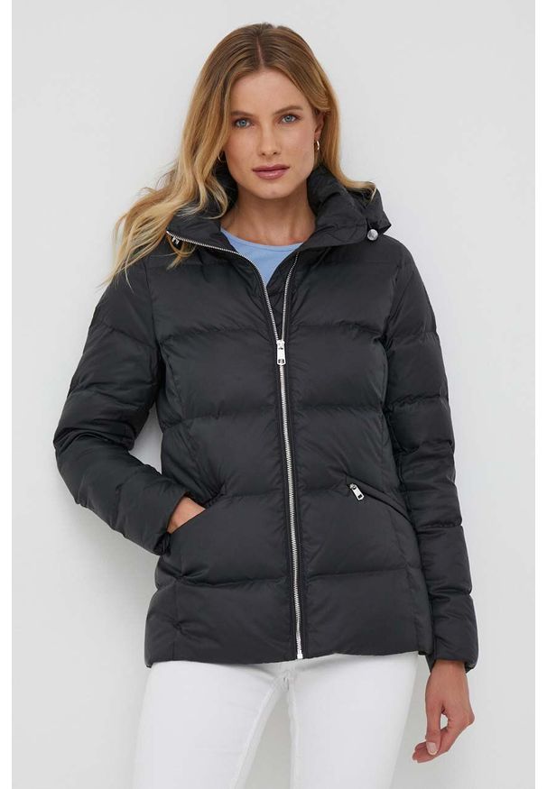 TOMMY HILFIGER - Tommy Hilfiger kurtka puchowa damska kolor czarny zimowa. Kolor: czarny. Materiał: puch. Sezon: zima