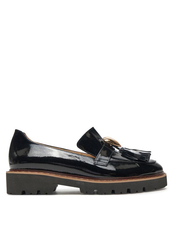 Baldowski Loafersy D04958-DIAN-001 Czarny. Kolor: czarny. Materiał: lakier, skóra