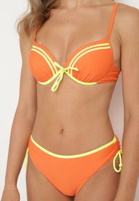 Born2be - Pomarańczowe Bikini z Usztywnianymi Miseczkami i Ozdobnym Wiązaniem Aneviana. Kolor: pomarańczowy