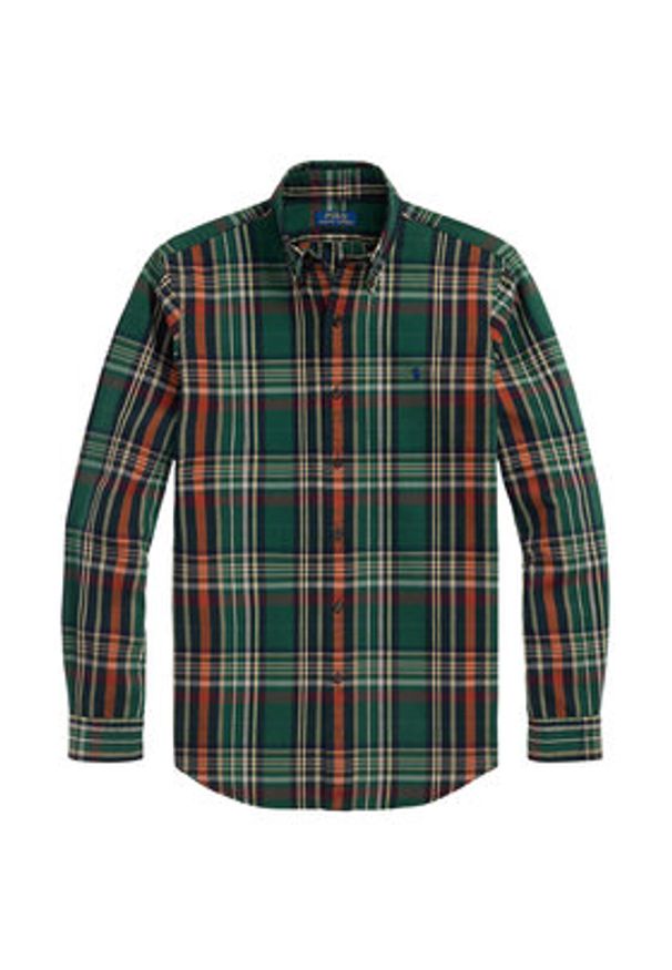 Polo Ralph Lauren Koszula 710P00524002 Zielony Custom Fit. Typ kołnierza: polo. Kolor: zielony. Materiał: bawełna