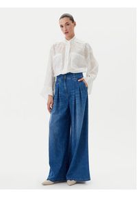 TwinSet - TWINSET Jeansy 251TP2611 Niebieski Wide Leg. Kolor: niebieski