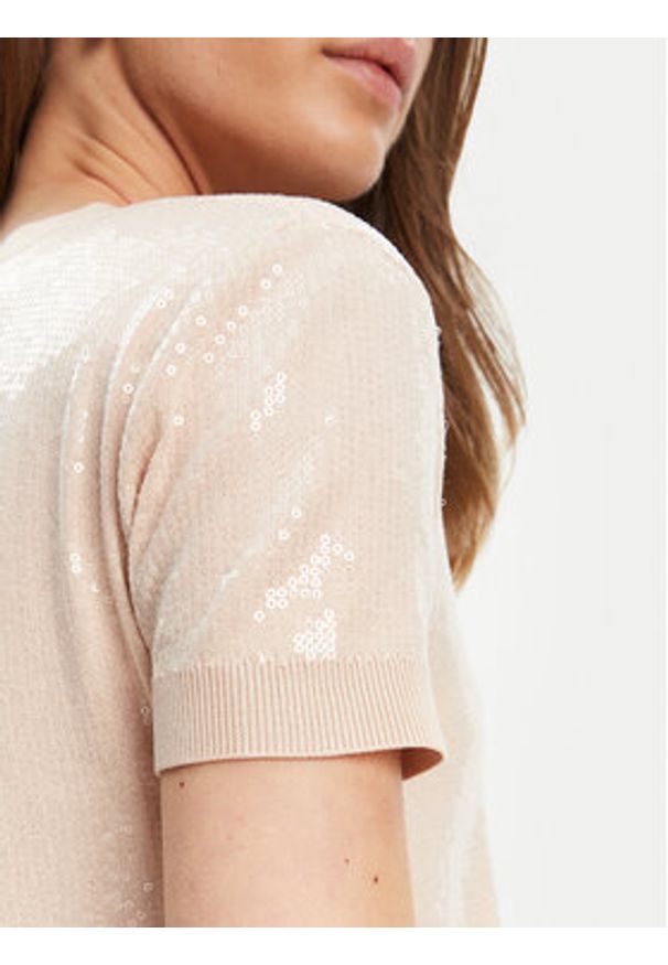 Guess Sweter W5YR21 Z3E70 Beżowy Regular Fit. Kolor: beżowy. Materiał: wiskoza