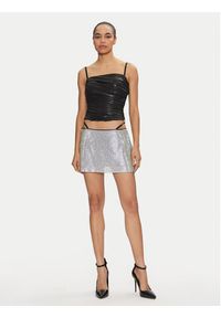 Juicy Couture Spódnica mini Chainmail JCMGS223261 Srebrny Slim Fit. Kolor: srebrny. Materiał: syntetyk