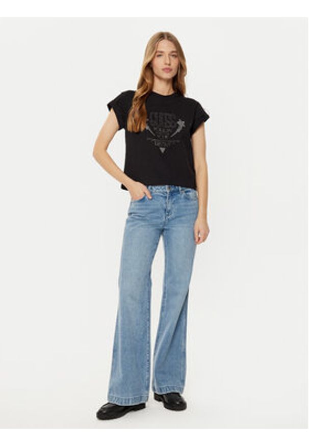 Guess T-Shirt W5RI06 I3Z14 Czarny Regular Fit. Kolor: czarny. Materiał: bawełna