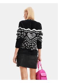 Desigual Sweter 23WWJF56 Czarny Regular Fit. Kolor: czarny. Materiał: syntetyk