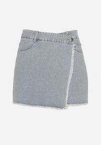 Born2be - Jasnoniebieskie Jeansowe Spódnico-Spodenki Jeansowe z Bawełny z Wysokim Stanem Neliatha. Okazja: na co dzień. Stan: podwyższony. Kolor: niebieski. Materiał: bawełna, jeans. Długość: krótkie. Styl: wizytowy, elegancki, casual