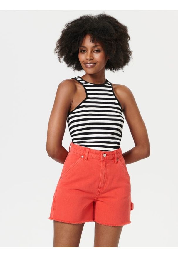 Sinsay - Szorty bawełniane - pomarańczowy. Kolor: pomarańczowy. Materiał: bawełna
