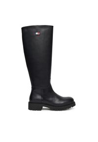 Tommy Jeans Kozaki Tjw Stretchy Long Shaft Boot EN0EN02828 Czarny. Kolor: czarny. Materiał: skóra