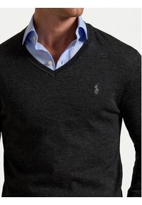 Polo Ralph Lauren Sweter 710946142003 Szary Slim Fit. Typ kołnierza: polo. Kolor: szary. Materiał: wełna #3