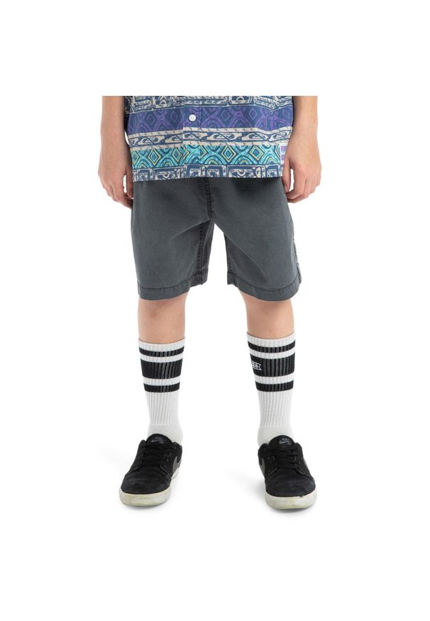 Quiksilver - Spodenki z elastyczną talią dla Chłopcy TAXER GLOBAL HEAT Czarny. Kolor: czarny. Materiał: bawełna, elastan, materiał. Długość: krótkie. Sezon: lato