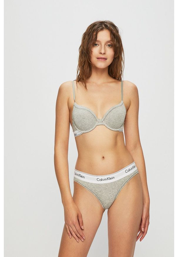 Calvin Klein Underwear - Biustonosz. Kolor: szary. Rodzaj stanika: biustonosz z fiszbinami