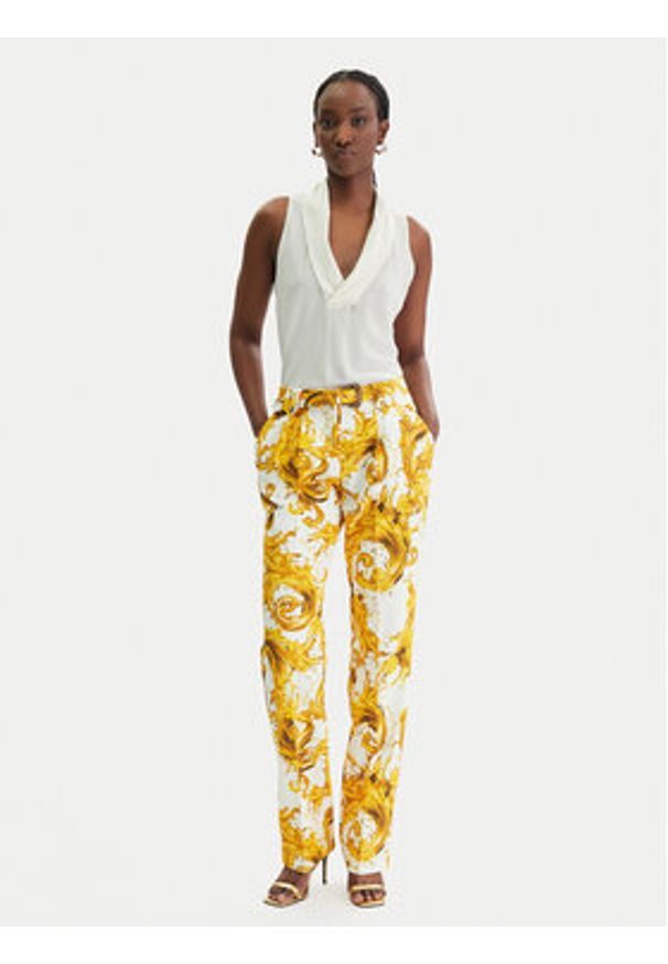 Versace Jeans Couture Spodnie materiałowe 80HAA111 NS756 Biały Regular Fit. Kolor: biały. Materiał: syntetyk