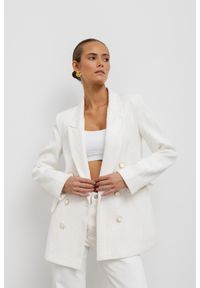 MARYNARKA FRANCESCA ECRU L - Flawless. Okazja: na co dzień. Materiał: materiał, bawełna, jedwab, wiskoza. Wzór: kropki. Styl: klasyczny, casual
