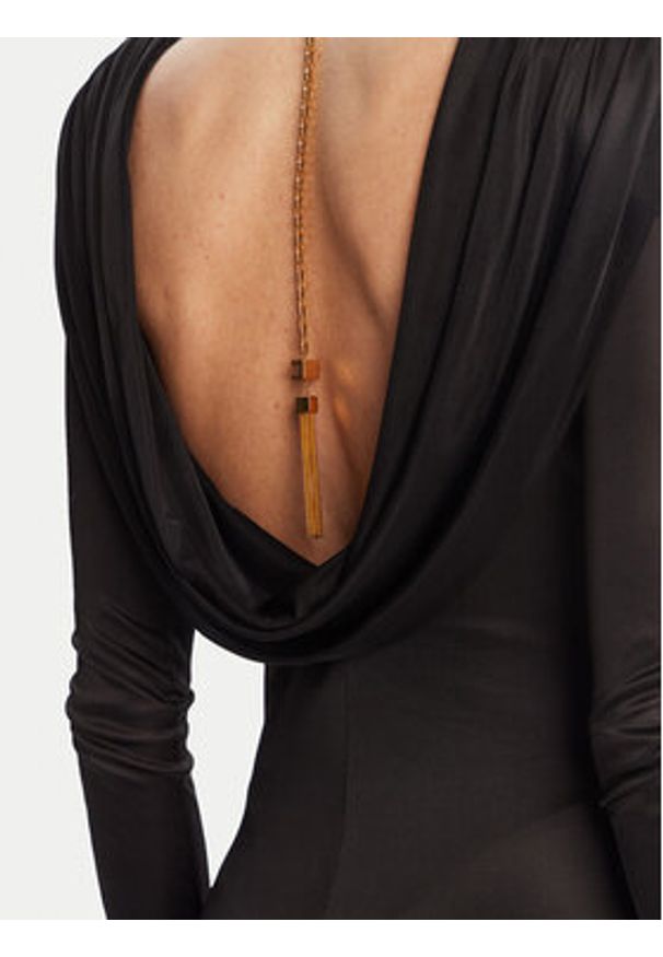 Elisabetta Franchi Sukienka wieczorowa AB-R10-56E2-V690 Czarny Regular Fit. Kolor: czarny. Materiał: wiskoza. Styl: wizytowy