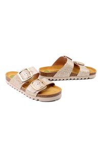 Dr. Brinkmann - DR. BRINKMANN 700910-82 gold, klapki damskie. Kolor: złoty. Materiał: skóra #1