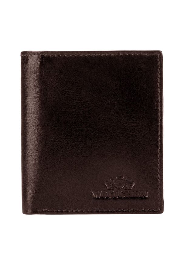 Wittchen - Męski portfel ze skóry mały brązowy. Kolor: brązowy. Materiał: skóra. Wzór: aplikacja