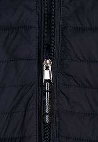 Born2be - Granatowa Pikowana Kurtka Przejściowa z Kapturem z Lamówką i Ściągaczami Zidara. Okazja: na spacer. Typ kołnierza: kaptur. Kolor: niebieski. Materiał: poliester, jeans, dresówka #4