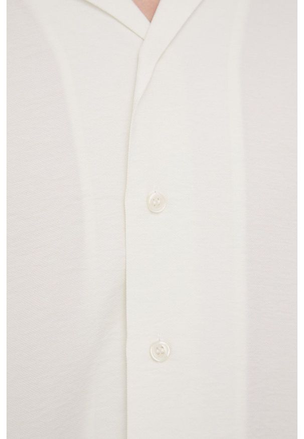 Premium by Jack&Jones koszula męska kolor beżowy regular. Kolor: beżowy. Materiał: tkanina. Długość rękawa: krótki rękaw. Długość: krótkie