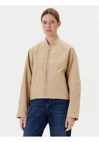 TOMMY HILFIGER - Tommy Hilfiger Kurtka bomber WW0WW45619 Beżowy Relaxed Fit. Kolor: beżowy. Materiał: bawełna