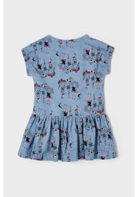 Mayoral sukienka dziecięca mini rozkloszowana. Kolor: niebieski. Długość rękawa: krótki rękaw. Typ sukienki: rozkloszowane. Długość: mini #3