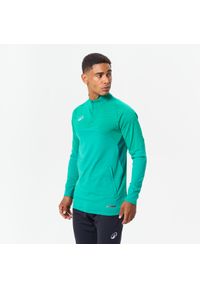 KIPSTA - Bluza piłkarska Kipsta CLR półsuwak. Kolor: zielony. Materiał: materiał, skóra. Sport: piłka nożna