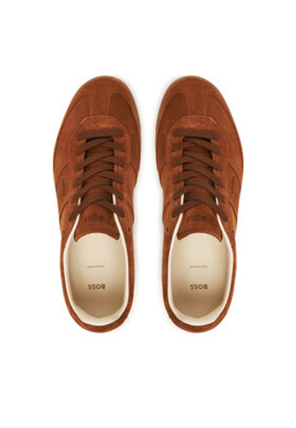 BOSS Sneakersy Brenta 50536645 Brązowy. Kolor: brązowy. Materiał: zamsz, skóra