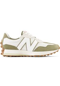Buty męskie New Balance MS327PQ – zielone. Okazja: na co dzień. Kolor: zielony. Materiał: guma, zamsz, materiał, skóra. Szerokość cholewki: normalna