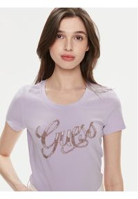Guess T-Shirt W4GI30 J1314 Fioletowy Slim Fit. Kolor: fioletowy. Materiał: bawełna #5