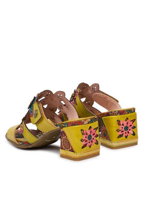 Laura Vita Klapki Jacqueso 09 Żółty. Kolor: żółty. Materiał: skóra