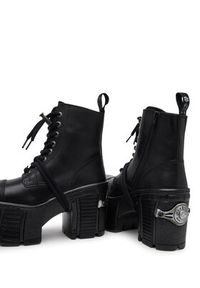 NEW ROCK Botki M-TM001-C4 Czarny. Kolor: czarny. Materiał: skóra. Styl: rockowy