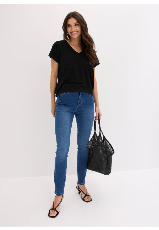 bonprix - T-shirt z wiskozy pochodzącej ze zrównoważonych źródeł. Kolor: czarny. Materiał: wiskoza. Długość: długie