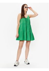 Tommy Jeans Sukienka letnia DW0DW15184 Zielony Relaxed Fit. Kolor: zielony. Materiał: bawełna. Sezon: lato