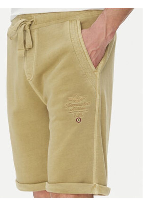 Aeronautica Militare Szorty sportowe 251BF016F583 Beżowy Regular Fit. Kolor: beżowy. Materiał: bawełna. Styl: sportowy