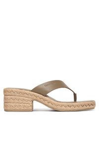 Calvin Klein Klapki Block Heel Espa 50 Thong Lth HW0HW02902 Brązowy. Kolor: brązowy. Materiał: skóra #1