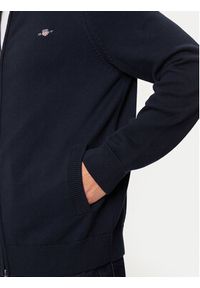 GANT - Gant Sweter 8050223 Granatowy Regular Fit. Kolor: niebieski. Materiał: wełna, bawełna