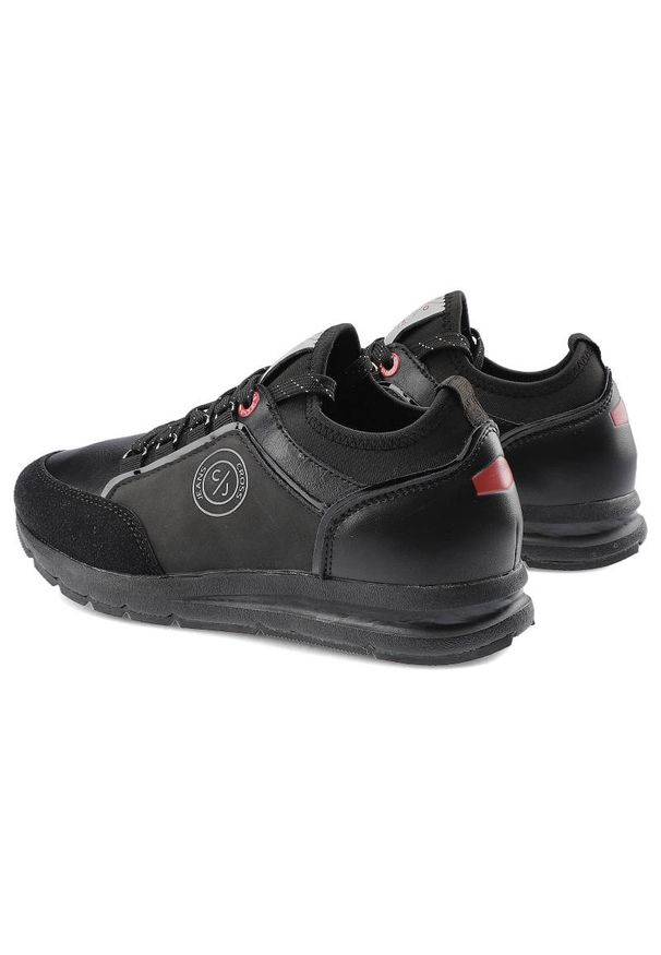 Czarne Sneakersy Cross Jeans Damskie Sportowe Buty. Okazja: na uczelnię, na co dzień. Kolor: czarny. Materiał: materiał, skóra ekologiczna. Szerokość cholewki: normalna. Wzór: aplikacja. Styl: sportowy