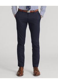 Ralph Lauren - RALPH LAUREN - Granatowe spodnie chinos Slim Fit. Okazja: na co dzień. Kolor: niebieski. Materiał: bawełna, elastan, materiał. Styl: elegancki, casual, klasyczny