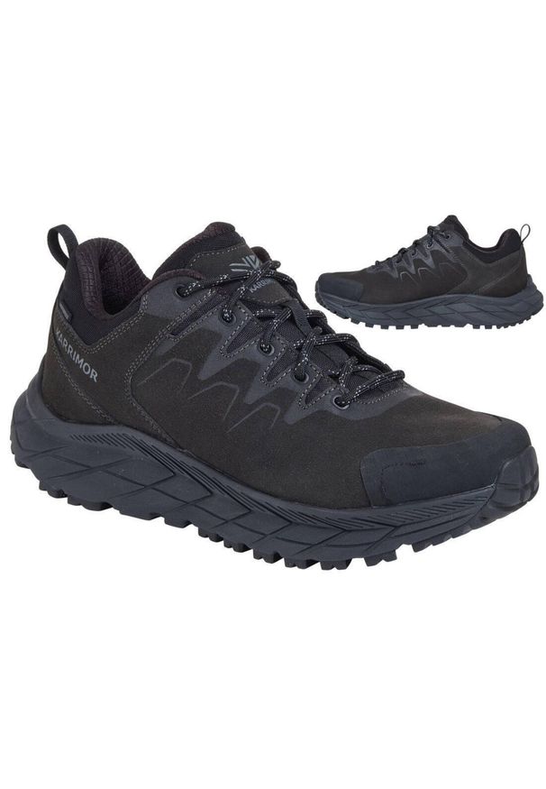 Buty turystyczne męskie Karrimor Goshawk Low. Zapięcie: sznurówki. Kolor: czarny. Materiał: skóra, zamsz, materiał. Szerokość cholewki: normalna. Sport: turystyka piesza