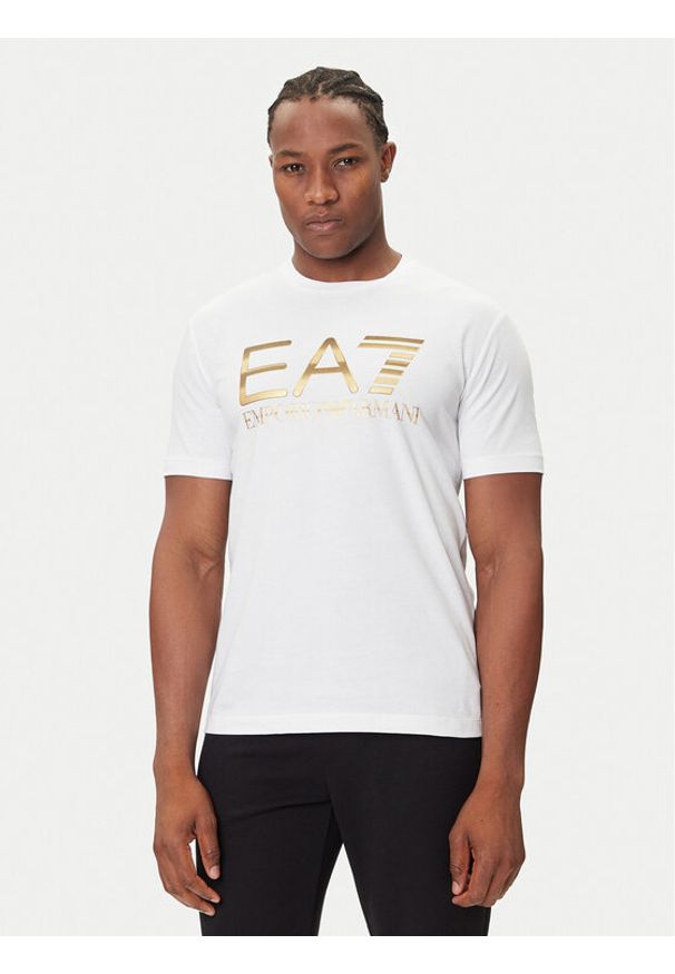 EA7 Emporio Armani T-Shirt 7M001189 AF17789 U0002 Biały Regular Fit. Kolor: biały. Materiał: bawełna