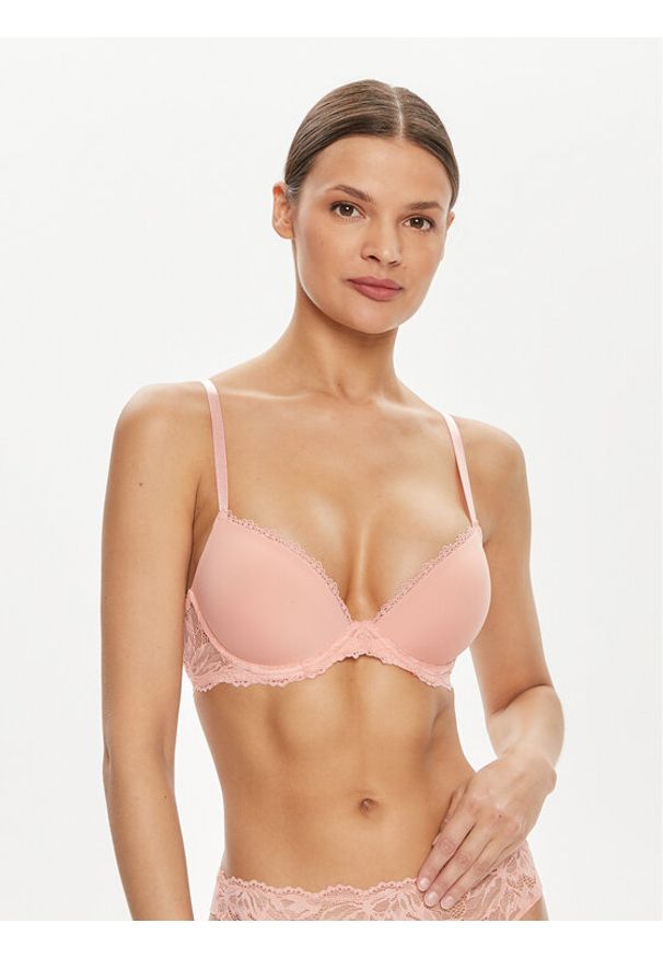 Calvin Klein Underwear Biustonosz push-up 000QF6394E Koralowy. Kolor: pomarańczowy. Materiał: syntetyk. Rodzaj stanika: push-up