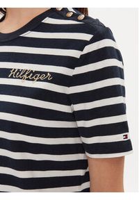 TOMMY HILFIGER - Tommy Hilfiger T-Shirt Gold Button WW0WW41211 Granatowy Regular Fit. Kolor: niebieski. Materiał: bawełna